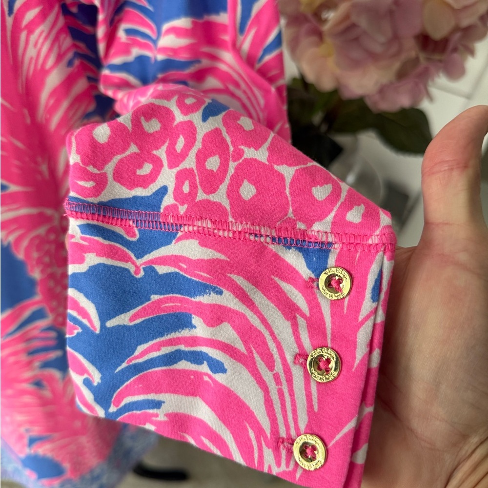 Lilly Pulitzer Pink and Blue Pineapple Long Sleeve Dress - Picture 5 of 7